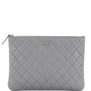 Chanel O Case Clutch Quilted Caviar #242207C12B